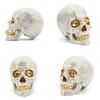 Gold and Silver Beads Small Skull Desktop Decorn Jewelry Halloween Resin Crafts Skull Figurine