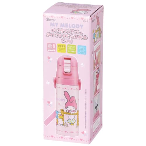 Skater (SDC4) [.co.jp Exclusive] Sanrio Kids' Water Bottle, 470ml, Direct Drinking, Stainless Steel, My Melody, Kid-Friendly, Lightweight, Vacuum Insu