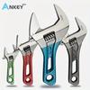 1 Piece Adjustable Wrench - Large Opening, 4 Sizes Available, Short Handle Mini Wrench with Laser Scale and Rubber Handle - Durable Metal