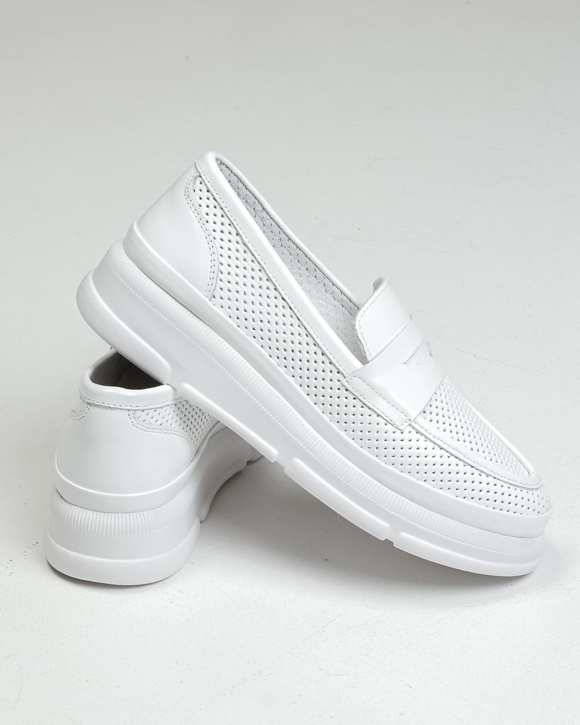Perforated Slip-ons Krula 128910 36 White Leather