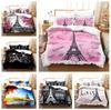 3D Printing Parisian Tower Bedding Romantic Love Down Duvet Covers Pillowcases 2/3pcs Women's Girls' Home Textiles, Gifts