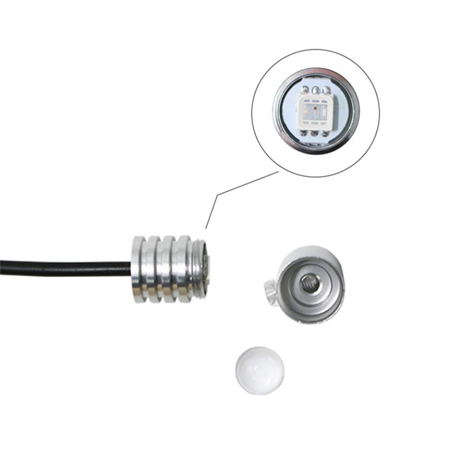 5 Pcs RGB LED Fiber Optical Decor Neon Atmosphere Light Foot Lamp BT APP Control