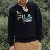 Fila FW22 Letter Print Casual Knit Pullover Sweatshirt Men Sweatshirt Black F11M248206FBK