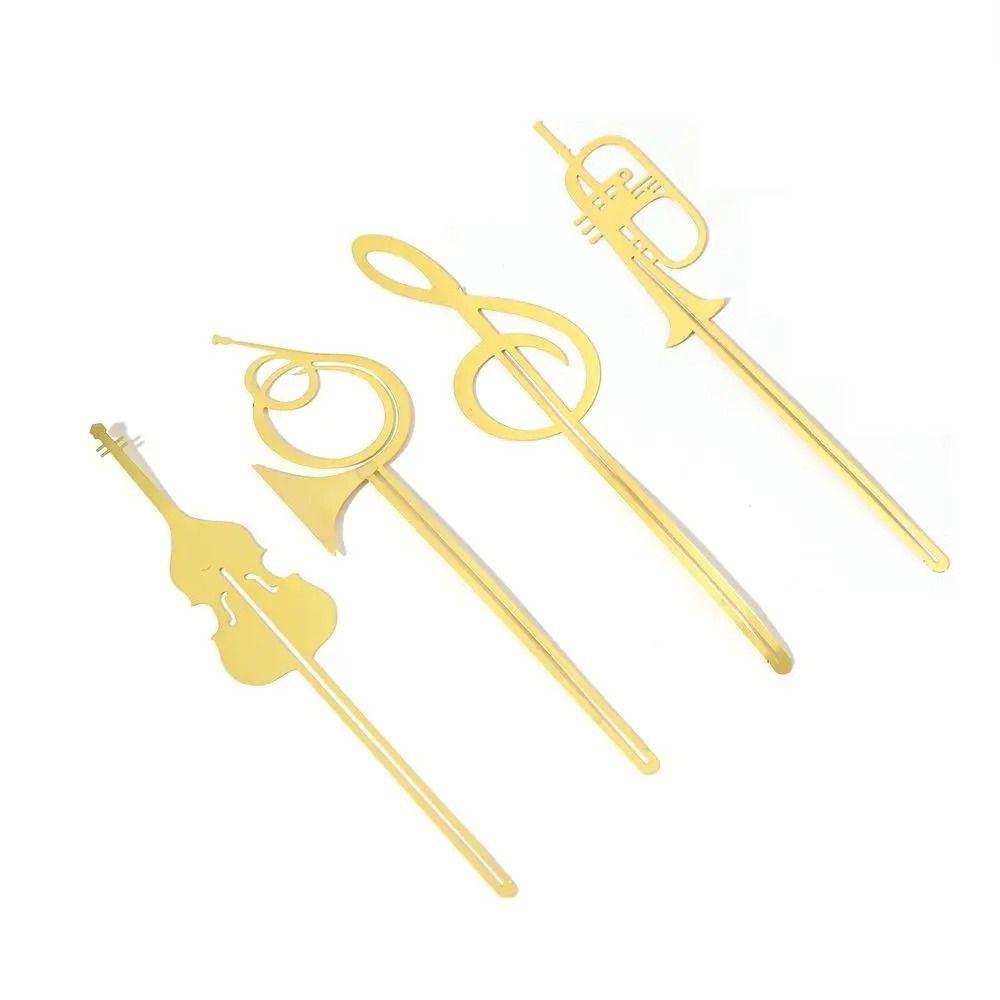Office Meta Book Maker Gold Musical Note Paper Clips Musical Instruments Bookmark Stationery