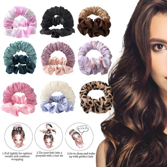 1/2Pcs No Heat Hair Curler Women Overnight Sleeping Hair Curling Scrunchie Soft Hair Roller Headband Long Medium Hair Curls Styling Tool