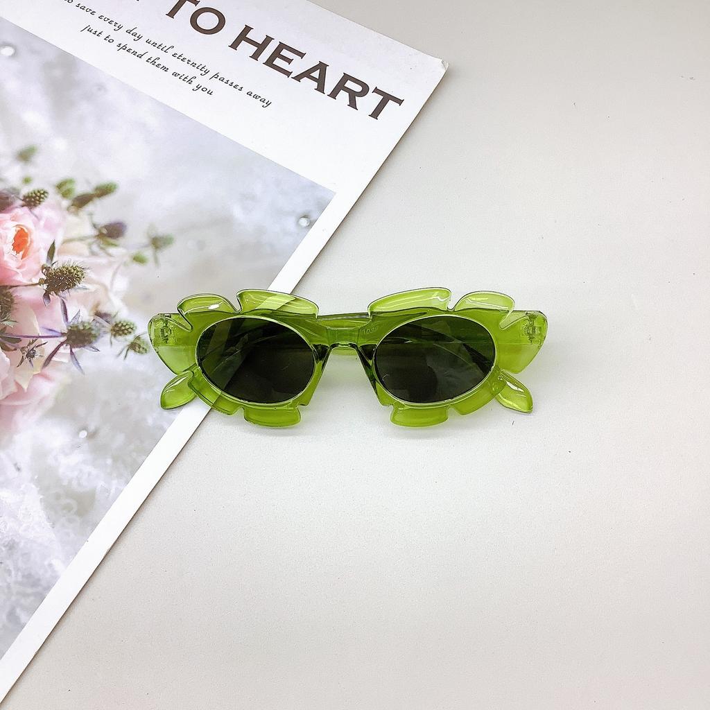 Travel Sunscreen Uv Protection Children'S Sunglasses Oval Frame Wave Cute Girls Sunglasses Sunshade Eye Protection Glasses
