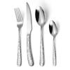 Набор столовых приборов из утолщенной нержавеющей стали, нож, вилка, ложка, 4 предмета, серебристый YSH-24-4PS