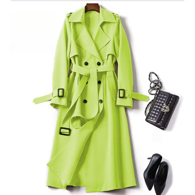Trench Coat Women In The Long Section of The Spring and Fall New Korean Version of The Large Size Coat Over The Knee Jacket