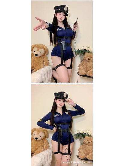Plus Size Camouflage Policewoman Lingerie Set for Nightclub and Cosplay