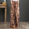 ZANZEA Women Floral Print Casual Elastic Waist Wide Leg Trousers Pants