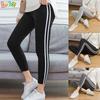 Ladies Casual Stripe Elastic Slim Fitness Pants Running Yoga
