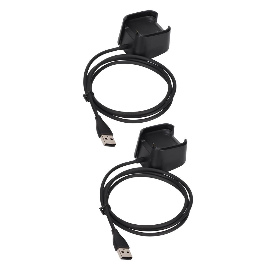 2Pcs Charger USB Charging Cable Dock Stand for Fitbit Versa 2 Health and Fitness Smartwatch