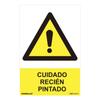 Danger Sign Caution Recently Painted  (PVC 0.7mm) 30x40cm Normal Light