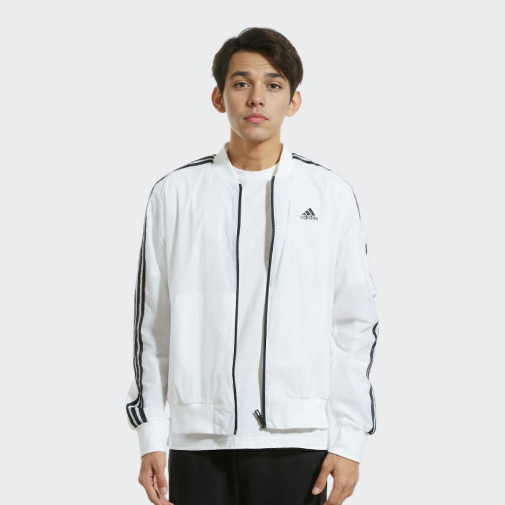 Adidas MH 3S Bomber Woven Fit Jacket Men Outerwear White GH4803