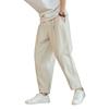 Men Ninth Pants Loose Straight Drawstring Elastic Waist Pockets Plus Size Solid Color Breathable Soft Ankle Length Casual Sweatpants