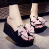 Women Bow Summer Sandals Slipper Indoor Outdoor Beach Shoes Summer Women's Shoes Flip Flops On The Platform