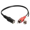 Fantastic 3.5mm 1/8'' Stereo Female To 2 Male RCA Jack Adapter Aux Audio Y Cable Splitter