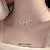 Banyan Tree S925 Silver Bow Necklace: Exquisite Korean Clavicle Chain for Women.