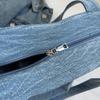 Commuter Large Capacity Denim Tote Bag Women Underarm Bag Work Shoulder Bag