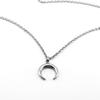 Women Necklace Crescent Moon Pendant Hollow Chain Titanium Steel Neck Decoration Jewelry Prom Party Banquet Clavicle Necklace