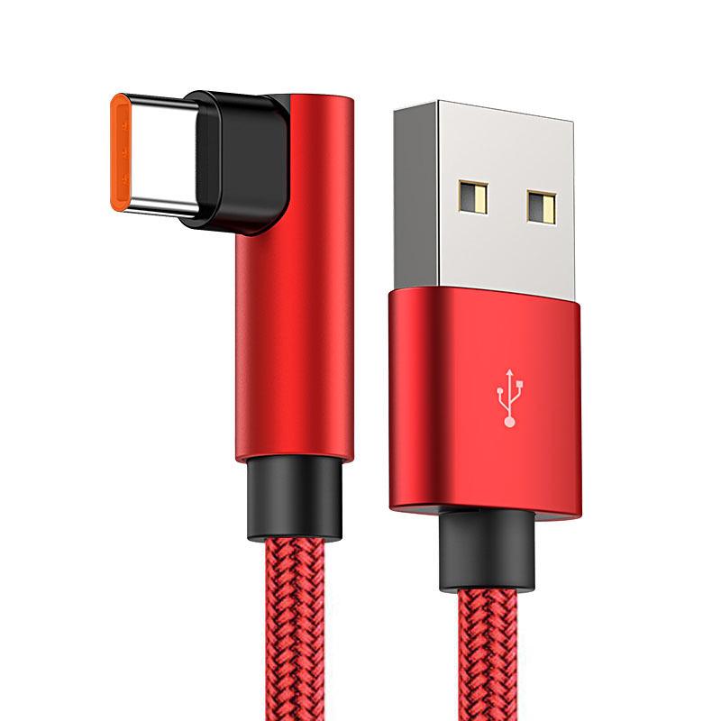 66W Type-C Data Cable for Huawei Mate40, Vivo, Xiaomi - Elbow Design, Super Fast Charging