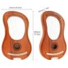 10 Strings Lyre Harp Solid Mahogany Wood Carving Reindeer with Tuning Hammer String Instrument