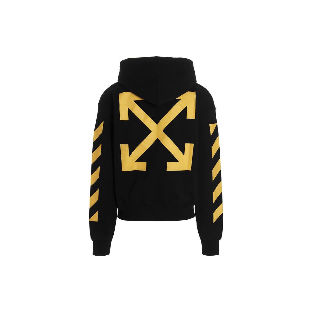 Off-White Caravaggio Print Hoodie Black/Yellow Men Tops OMBB037C99FLE0111018