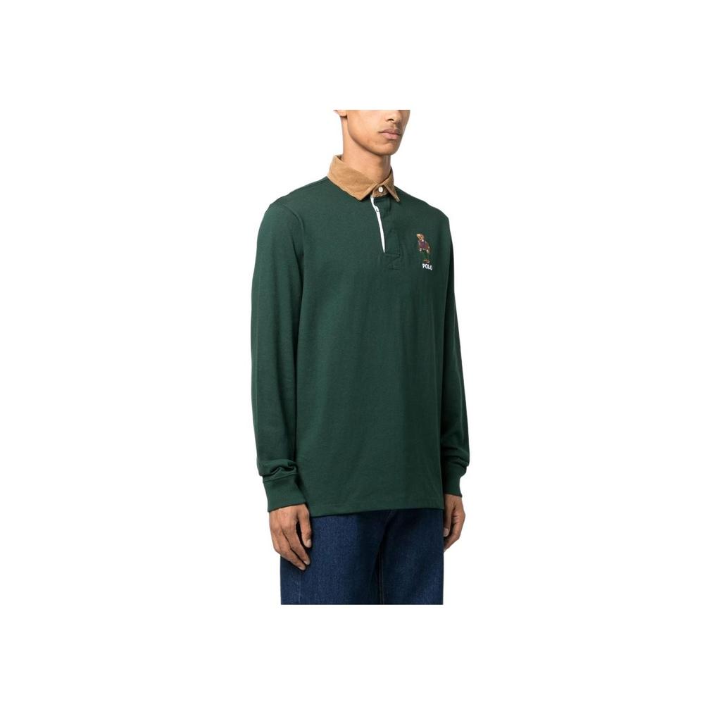 Polo Ralph Lauren Polo Bear Embroidered Long Sleeve Polo Shirt Men Tops Dark-Green 710878638-003