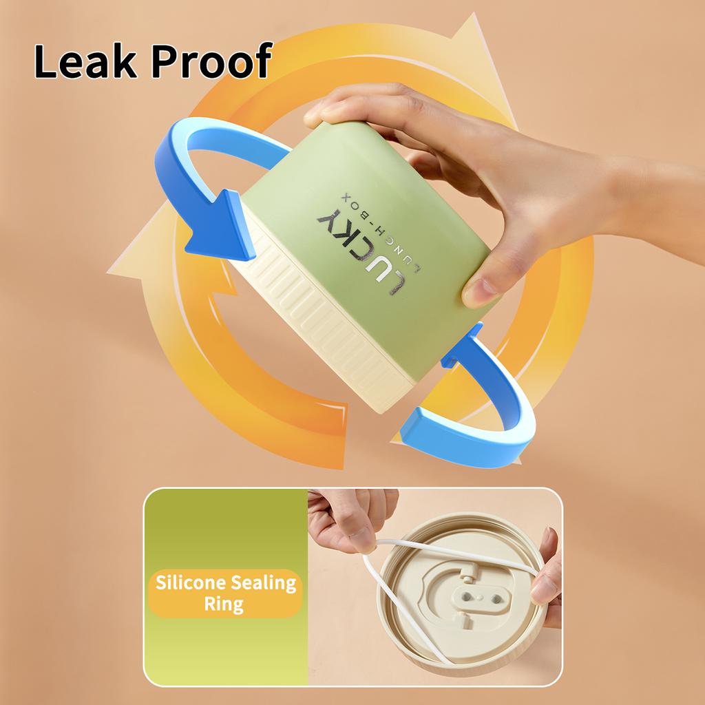 WORTHBUY Portable Sealed Thermal Lunch Box For Kids Stackable Microwave 304 Stainless Steel Bento Box Insulated Food Container