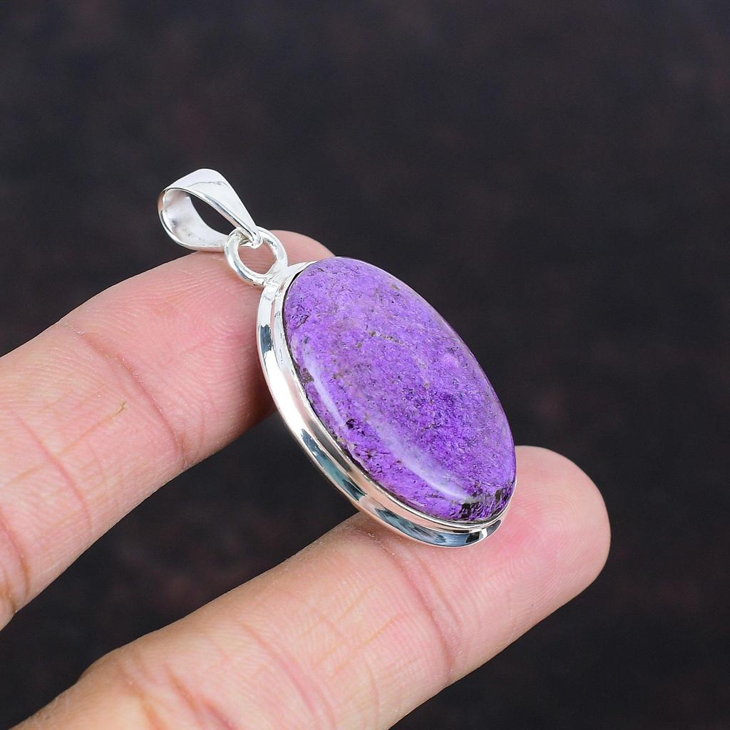 Purpurite Pendant Gemstone Pendant Dainty Jewelry 925 Sterling Silver Pendant Handmade Unique Pendant Latest Design Jewelry Engagement Gifts