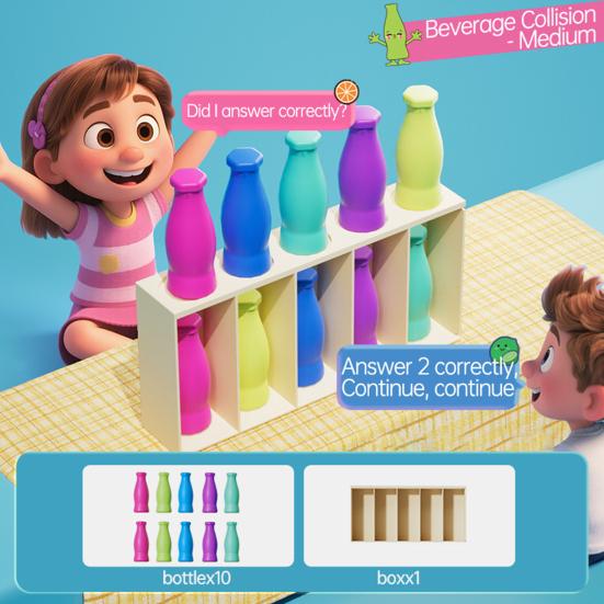 1 Set Bottle Color Matching Toy with 45950 Colorful Bottles Children Toddlers Boys Girls