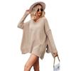 Autumn and Winter Women's Sweater V-neck Large Size Fashion Knit Sexy Pullover Long Sleeve Sweater