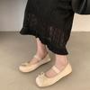 Low Heel Light Mouth Silver Single Shoes Women's 2025 Spring and Autumn New Soft-soled Ballet Shoes Retro French Mary Jane Shoes