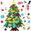 1-2PCS DIY Felt Christmas Tree Wall Hanging Artificial Xmas Tree with Santa Claus Snowflake Ornaments Holiday Supplies Decor