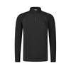 Golf Series Comfortable Solid Color Pullover Stand Collar Long Sleeve T-Shirt Men Tops Deep-Black A11M515216F-BK