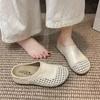 Height-increasing Hollowed-out Woven Single Shoes Cool Slippers Summer and Autumn 2025 New Baotou Half Slippers Women's Outer Wear