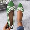 Fashion Women's Pointed Toe Flat Shoes Solid Color Knitted Slip On Shoes Casual Breathable Ballet Flats Women Flat Shoes Loafers Women