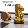 Magnetic Folding Chess Set Gold Silver Portable Travel Board Game Beginner Friendly Educational Fun For Children Adults