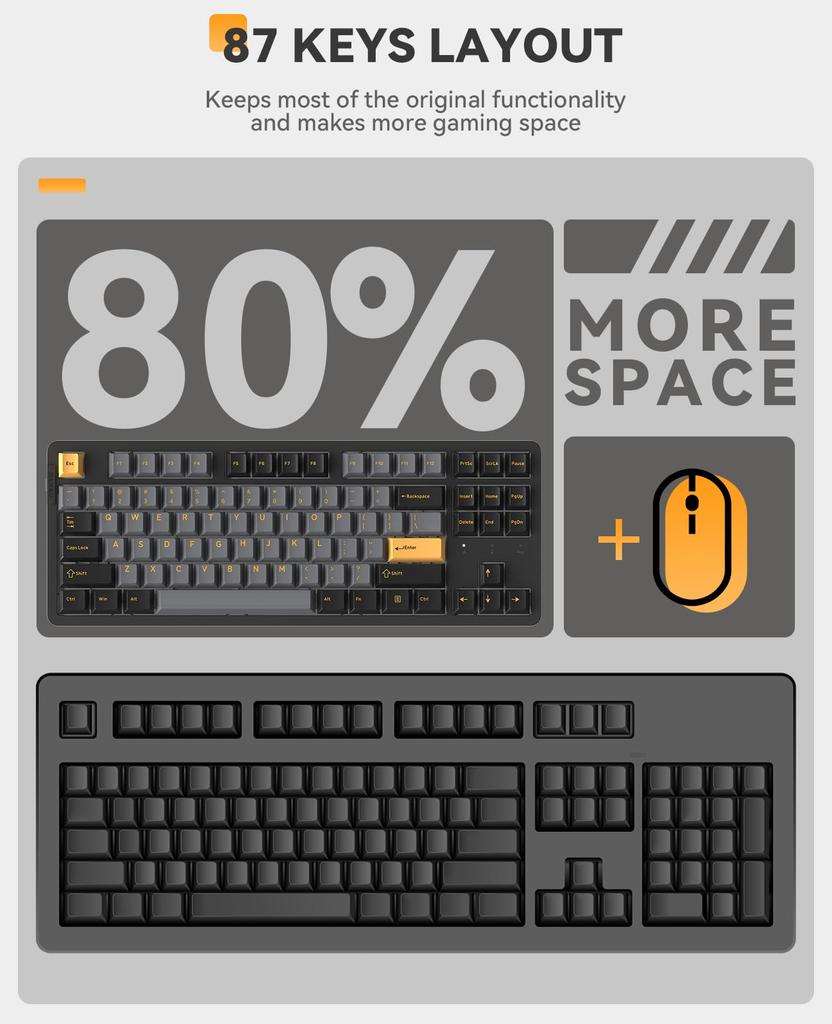 [DAREU] EK87PRO Wireless TKL Keyboard Red – Keyboard