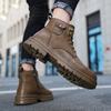 Luxury Leather Men's Ankle Boots High Top Outdoor Tooling Boots Work Casual Motorcycle Boots Work Boots for Men Boots