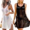 Midsummer Night Dream Sexy Women See Through Knit Hollow Out Anti UV Cover Up Swimwear Beach Dress