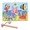 Children Fishing Game & Wooden Ocean Jigsaw Puzzle Board Magnetic Rod Toy Outdoor Fun Toy