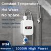 3000W Household Instant Electric Water Heater Bathroom Digital Digital Display Showerhead Three Second Fast Heating Mini Water Heater