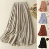 Tooxika New Women's Solid Color Half Skirt Casual Versatile Elastic Waist A-line Large Swing Skirt
