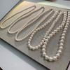 Women's High-End Pearl Necklace with Ingot Buckle - Simple, All-Match Clavicle Chain for Spring/Summer