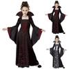 Halloween Costume for Kids Halloween Fantasy Vampire Costume Girls Long Tutu Dress Kids Carnival Outfit Gothic Feather Clothes