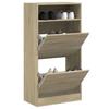 VidaXL Shoe Cabinet Sonoma Oak 60x34x116cm Engineered Wood 840017