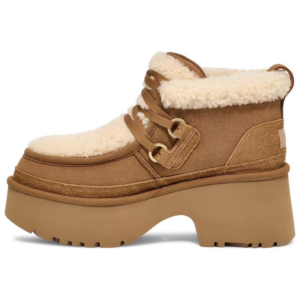 UGG Cow Split Leather Fashion Casual Short Boots Women Boots Chestnut 1167772-CHE