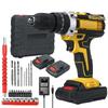 Cordless Impact Drill Electric Screwdriver Rechargeable Handheld Hammer Drill Power Tool 25+3 Torque Driver Li-ion Battery