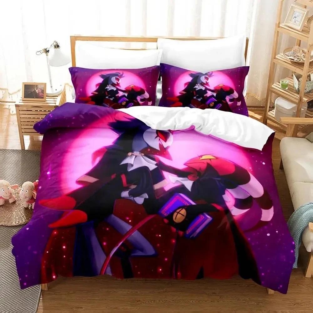 Anime Helluva Blitzo Boss Bedding Set Duvet Cover Bed Set Quilt Cover Pillowcase Comforter King Queen Size Boys Adult
